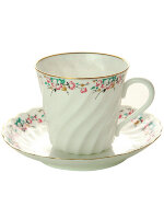 Чашка с блюдцем кофейная форма Витая рисунок Весенний Императорский фарфоровый завод