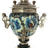 Электрический самовар 3 литра с росписью "Жостовские цветы на синем", арт. 130599